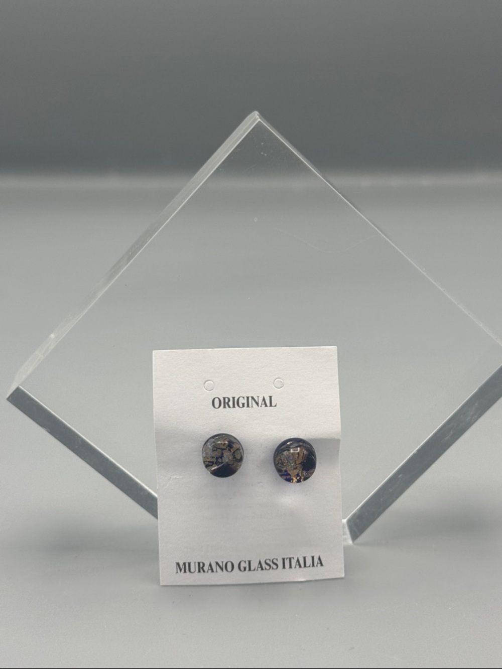 Murano Glass Italia Round Glass Stud Earrings